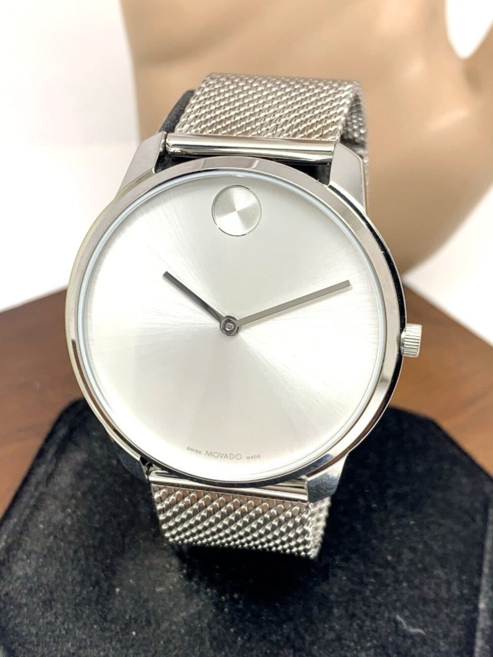Movado Men's Watch 3600832 Bold Silver Dial Swiss Quartz Mesh Steel Band 42mm